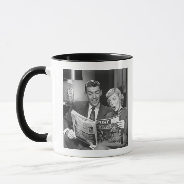 Couple Reading Magazine Mug (Left)