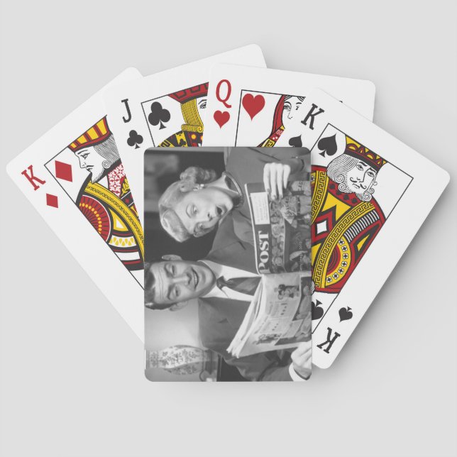 Couple Reading Magazine Poker Cards (Back)