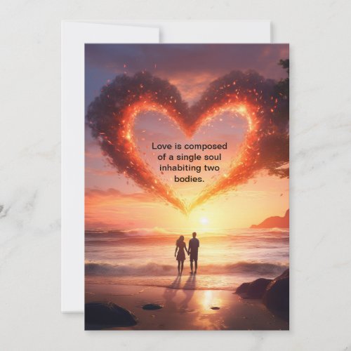 Couple red love sky for her holiday card