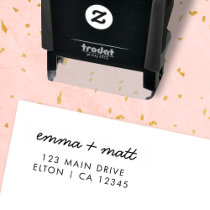 Couple Return Address Modern Minimalist Wedding Self-inking Stamp