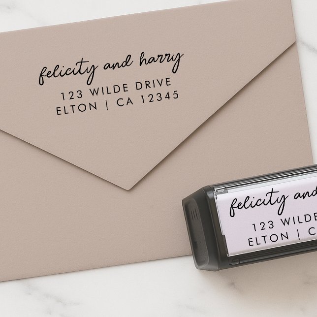  Couple Return Address Stamp | Modern Wedding Mail (Creator Uploaded)