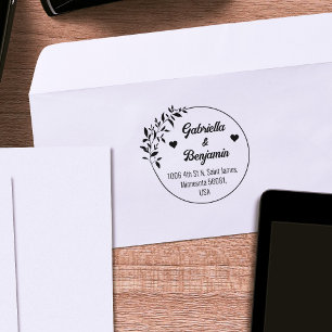Couple Return Address, Wedding or Family Rubber Stamp