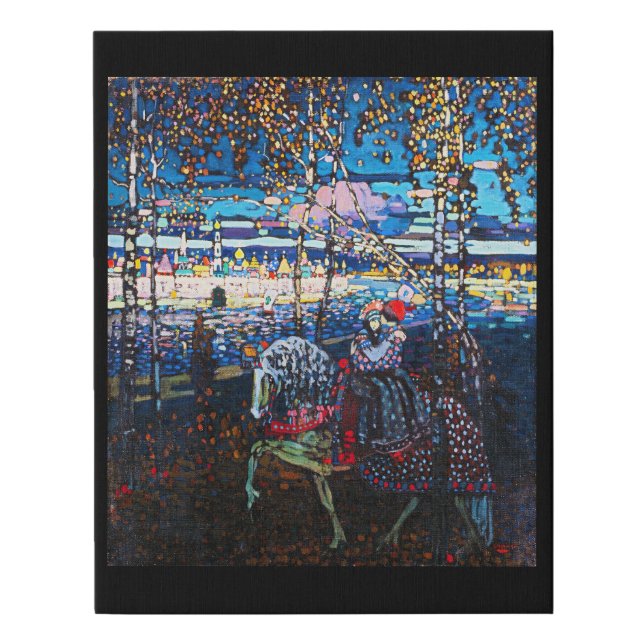 Couple Riding a White Horse, Wassily Kandinsky Faux Canvas Print (Front)
