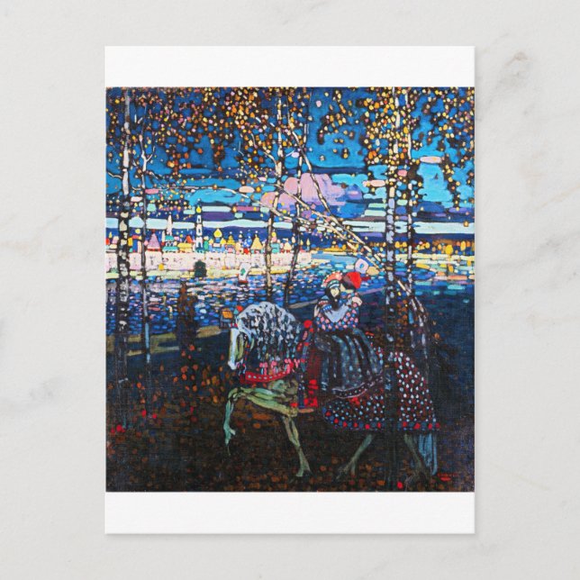 Couple Riding a White Horse, Wassily Kandinsky Postcard (Front)