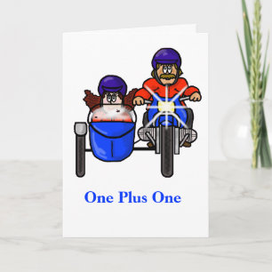 Couple Riding Motorcycle with Side Car Card