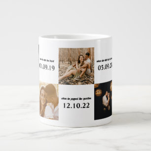 Couple Romantic Moments Personalized Dates Photos  Giant Coffee Mug