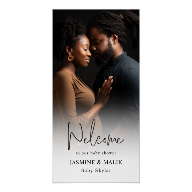 Couple’s Baby Shower Personalized Photo  Poster (Front)
