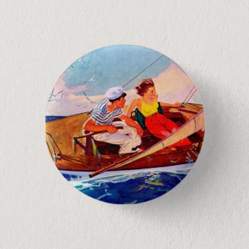 Couple Sailing By R.j. Cavaliere Button by PostSports at Zazzle
