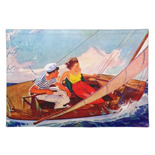 Couple Sailing by RJ Cavaliere Cloth Placemat