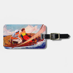 Couple Sailing by R.J. Cavaliere Luggage Tag