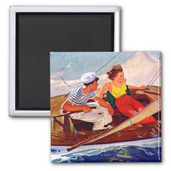 Couple Sailing By R.j. Cavaliere Magnet by PostSports at Zazzle