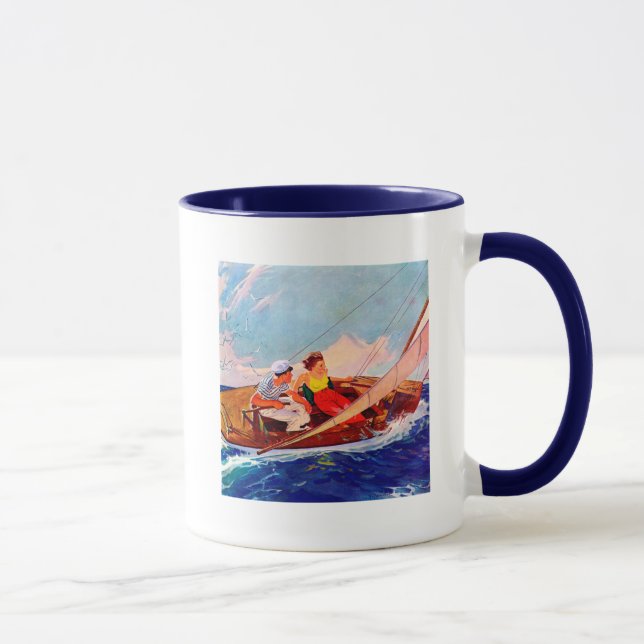 Couple Sailing by R.J. Cavaliere Mug (Right)