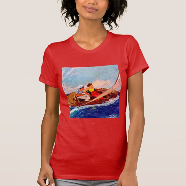 Couple Sailing by R.J. Cavaliere T-Shirt (Front)