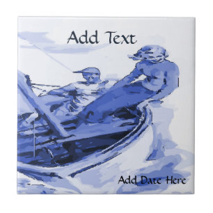 Couple Sailing Tile, Dutch Look, Personalize Tile