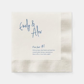 Couple Script Fun Facts Wedding Napkins by origamiprints at Zazzle