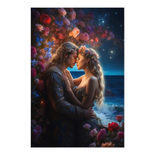  Couple Sea Fantasy Romance  AP51 Flower Photo Print