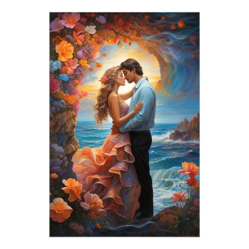  Couple Sea Fantasy Romantic AP51 Sunrise Photo Print