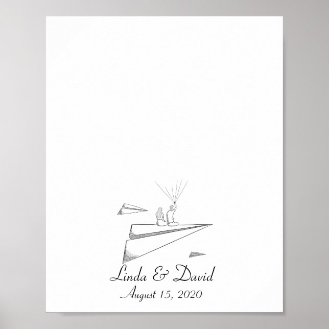Couple Seating on Paper Plane Fingerprint Book Pos Poster (Front)