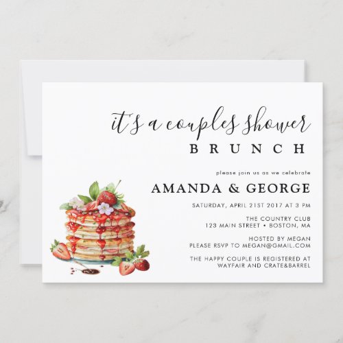 Couple shower brunch pancakes invitation