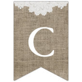 Couple Shower in Burlap and White Lace Bunting Flags (Second Flag)