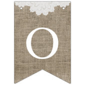 Couple Shower in Burlap and White Lace Bunting Flags (Third Flag)