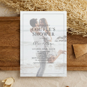 Couple Shower Minimalist Photo Invitation by CrispinStore at Zazzle