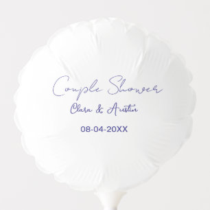 couple shower name date purple trendy simple minim balloon