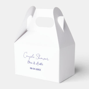 couple shower name date purple trendy simple minim favor boxes