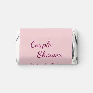 couple shower pink purple pastel wedding name date hershey's miniatures