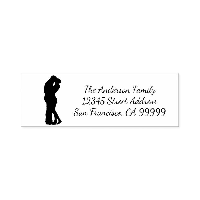 Couple Silhouette - Self Inking Address Stamp (Design)