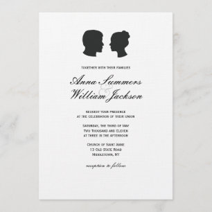 Couple Silhouette Wedding Invitation -Customs Made