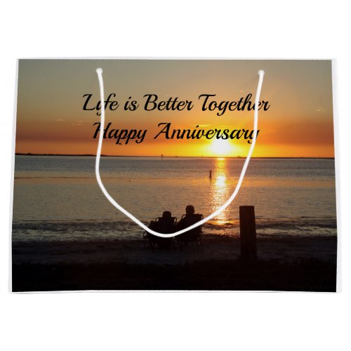 Couple Sit On Beach At Sunset Gift Bag