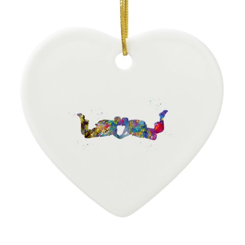 Couple Skydiver Ceramic Ornament