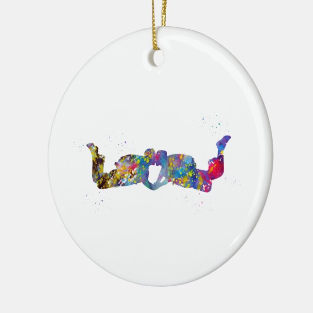Couple Skydiver Ceramic Ornament (Left)