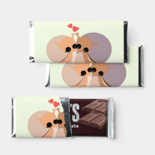 Couple Snail Valentine's Day Hershey Bar Favors