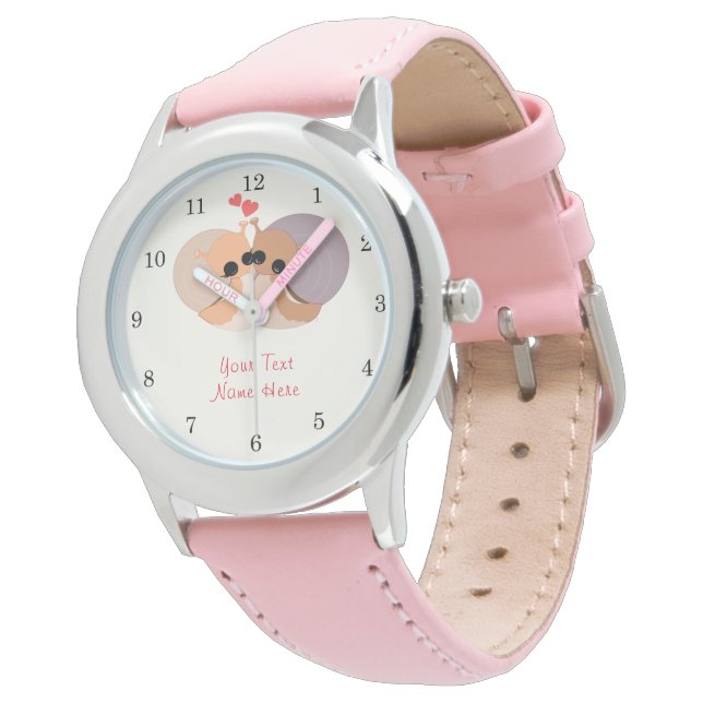 Couple Snail Watch with Custom Text Name (Angled)
