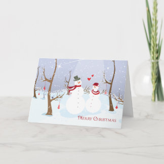 Couple Snowman Christmas Card