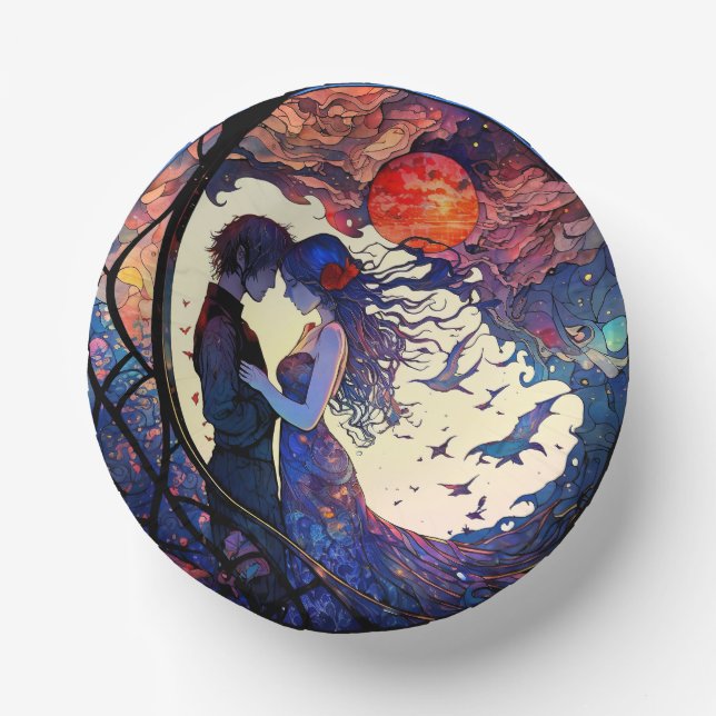 Couple Stained Glass Paper Bowls (Front)