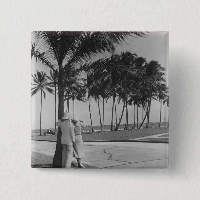 Couple Standing Under Tree Button (Front)