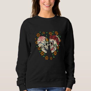 Couple Sugar Skull Day Of The Dead Festival Costum Sweatshirt