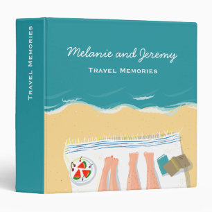Couple Sunbathing Personalised Travel 3 Ring Binder