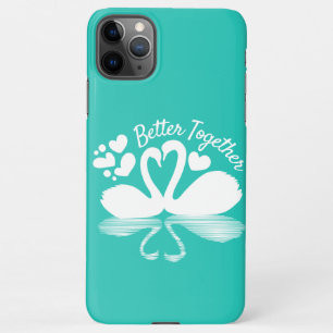 Couple Swan Silhouette Reflection in the Water iPhone 11Pro Max Case