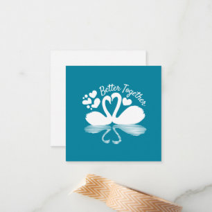 Couple Swan Silhouette Reflection in the Water Note Card