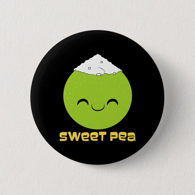 Couple Sweet Pea Cute Relationship Performance Button (Front)
