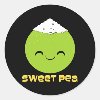 Couple Sweet Pea Cute Relationship Performance Classic Round Sticker