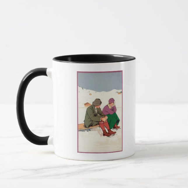 Couple Taking an Ice Skating Break Mug (Left)