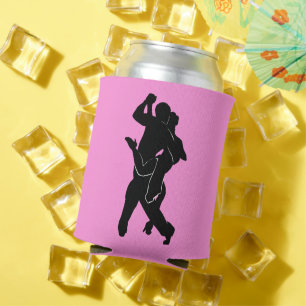 Couple Tango Dancer Pink Can Cooler Choose Colors