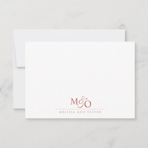 Couple Terracotta Ampersand Monogram Note Card