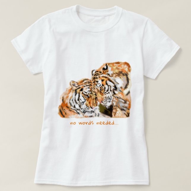 Couple Tiger T-Shirt Custom Text (Design Front)