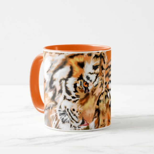 Couple Tigers Mug Gift - Hug (Front Left)